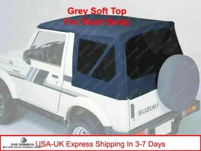 Replacement Soft Top For 1987-1994 Suzuki Samurai Premium  Grey Clear Windows - Image 1 of 4