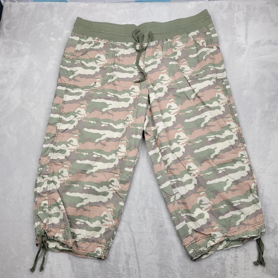 Pantalones Mossimo para mujer 26W camuflados holgados paracaídas capri corbata elástica atlética Foto 1 de 4
