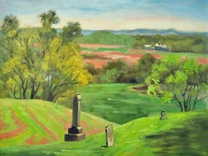 Plein Air Indiana Landschaft 14x18 Original Fine Art Posey County Farm Country - Bild 1 von 4