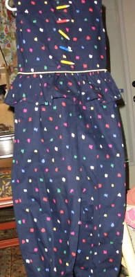 Mameluco Mameluco Vintage Años 80 Botones Lápiz Cintura Peplum Hecho en Casa 6 a 7 Niñas Foto 1 de 4