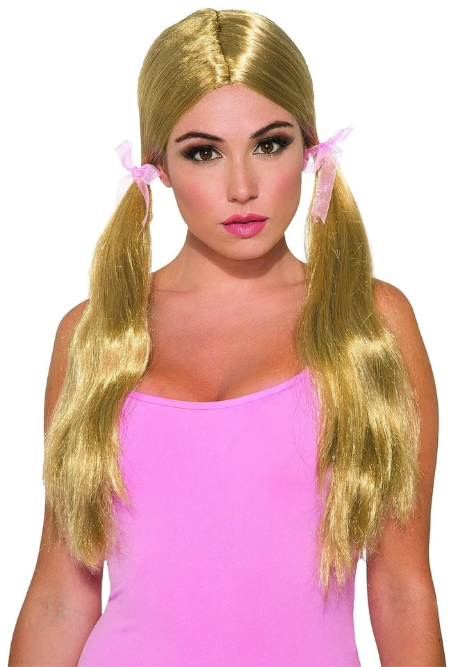 Pigtail Wig Pig Tails Fancy Dress Up Halloween Adult Costume Accessory 3 COLORS - Image 1 of 1