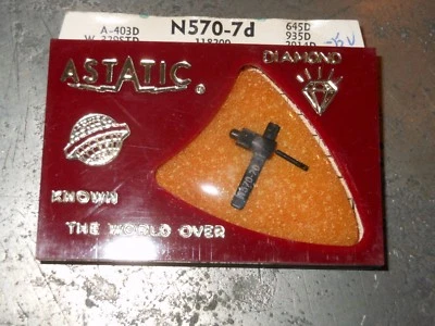 ASTATIC NOS DIAMOND NEEDLE N570-7d NEW OLD STCK .7 Mil Tip RCA Record LP Player  - Image 1 of 4
