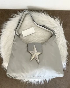 BORSA THIERRY MUGLER VINTAGE Y2K BAG GREY GRIGIA STAR STELLA NYLON SHOULDER - Imagen 1 de 9