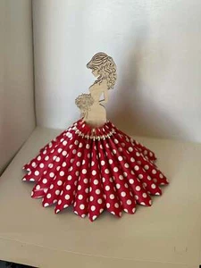 Napkins holder “Girl with flowers” 11” tall | Table setting| Gift for her| - Picture 1 of 4
