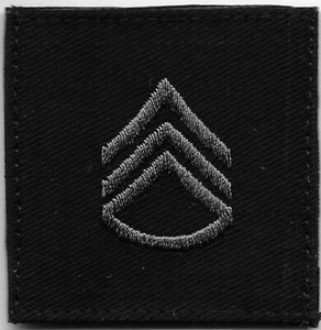 2" Grey Black E-6 E6 SSGT Staff Sergeant Rank Patch Fits For VELCRO® BRAND - Picture 1 of 1