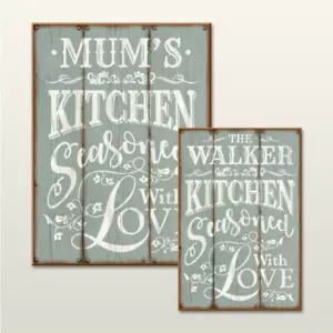Personalisierte Küche Zuhause Vintage Retro Muttertag Holz Plakette Schild. - Bild 1 von 8
