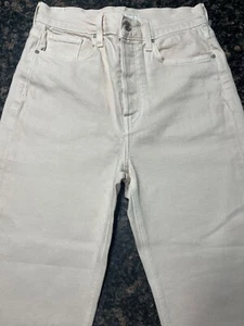FRANK & EILEEN MOM Jeans Blush 28 High Rise Crop Ankle Raw Hem Stretch Italian - Picture 1 of 15