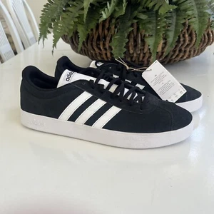 NWT Men’s Adidas Suede VL Court 2.0 Black White Size 13 DA9853 Skateboard Shoes - Picture 1 of 16
