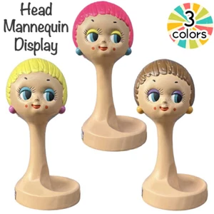 Twiggy Mannequin Vintage Retro Display Head Stand 15.3 in NEW Yellow From Japan - Picture 1 of 8