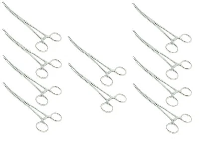 10 pinzas hemostáticas Rochester Pean instrumento quirúrgico curvo de 6,25" Foto 1 de 4