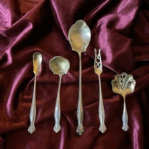 Lot de 5 pièces de service CANTERBURY by Towle Sterling - Lavage doré - Très victorien !! - Photo 1 sur 5