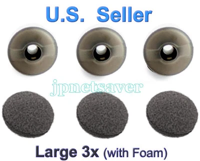 3 Large w/ Foam Plantronics Voyager PRO, PRO HD, PRO Plus, Earbuds,Tips, Gels - Image 1 of 3