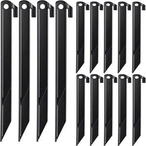 16 Pcs Plastic Stakes 12 Inch Heavy Duty Tent Stakes, Inflatables Stakes, Ou... - Picture 1 of 6