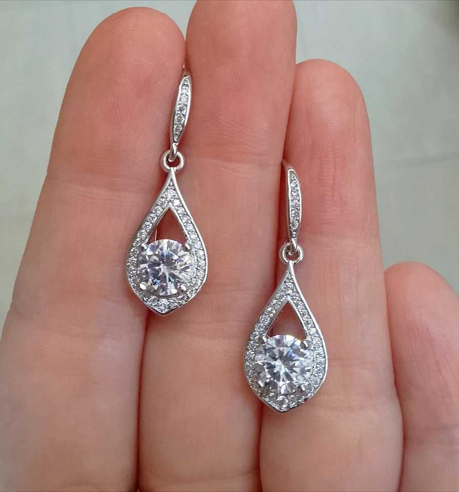 Orecchini Argento 925 Goccia Di Zirconi  - Immagine 1 di 1