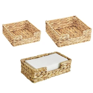3 Stück Handgeflochtene Rattan-Tabletts, Weidenkörbe für Tank-Tabletts, Wei2441 - Bild 1 von 10