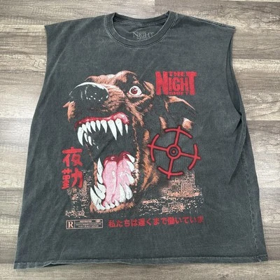 Мужская футболка The Night Shift Dog Muscle размер XL черная стирка гранж ужасы - Изображение 1 из 4