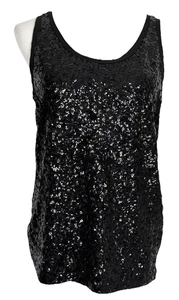 J Crew Womens Medium Tank Top Sequined Lightweight Sleeveless Cotton Classic - Picture 1 of 10