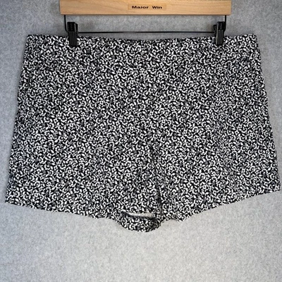 Pantalones Cortos Para Mujer Ann Taylor Negros Blancos Florales Talla 16 Algodón Spandex Bolsillos Abertura Foto 1 de 4