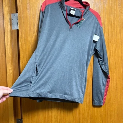 Minnesota Wild NHL Pullover Gris Rojo 1/4 Cremallera Manga Larga Top Para Hombre Grande Foto 1 de 4