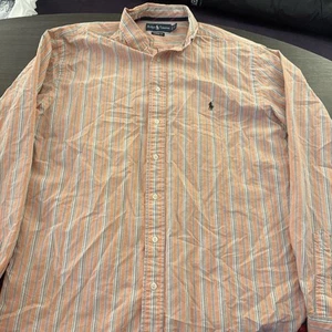 Ralph Lauren lachsgestreiftes Langarmhemd mit Knopfleiste Größe LT Classic Fit - Bild 1 von 7