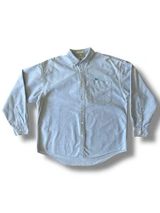 Vintage Izod Lacoste Chambray Button Up Shirt Mens XL Blue Dressy Vacation 80s - Picture 1 of 21
