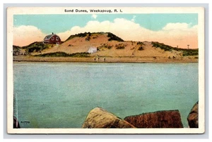 Postkarte: RI 1934 Sanddünen, Weekapoug, Rhode Island - verschickt - Bild 1 von 2
