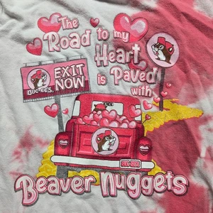 Buc-ees Beaver Nuggets Valentine Tie Dye Tee T-Shirt Toddler Size 4T - Picture 1 of 6