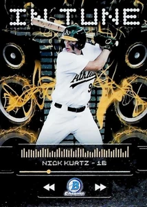 2024 BOWMAN CHROME IN TUNE IT-3 NICK KURTZ OAKLAND ATHLETICS - Picture 1 of 2