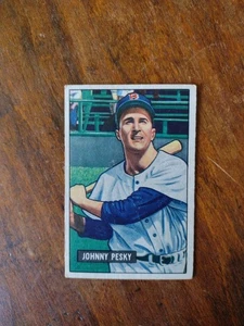 Bowman 15 1951 Johnny Pesky Medias Rojas de Boston centrado sin pliegues K. - Imagen 1 de 2