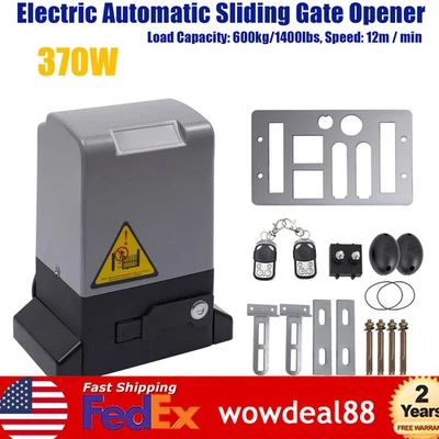 1400LBS Electric Automatic Sliding Gate Opener Door Operator&Remote Control 370W - Image 1 of 4