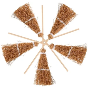 5Pcs Mini Hand-woven Broom Dollhouse Decor for Diy Model Scenes - Picture 1 of 12