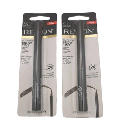 LOT OF 2 Revlon ColorStay Brow Tint 710 DARK BROWN - Image 1 of 4