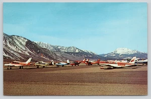 Post 3card Convict Lake Mono California Air Strip High Sierra Mountains Flugzeuge - Bild 1 von 2