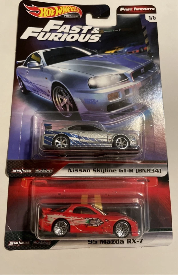 Hot Wheels Fast & Furious Nissan GT-R & Mazda RX-7 Lot - Image 1 of 4