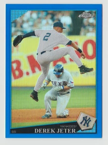2009 Topps Chrome - Derek Jeter #98 rifrattore blu /199 New York Yankees LEGGI - Foto 1 di 2