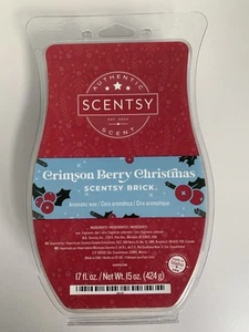 SCENTSY BRICK Crimson Berry Christmas 17 Oz (15 Oz Net) Aromatic Wax - Picture 1 of 5