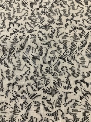 PETER PAN Beige Black Print 100% Cotton Craft Quilt 24” X 42” Wide Fabric - Image 1 of 4