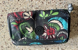 Kipling Negro Floral Cremallera Alrededor Organizador Billetera Goma Hardware Bolsillo Exterior - Imagen 1 de 5