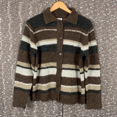 Cárdigan suéter vintage a rayas Jason Maxwell mezcla de lana para mujer pequeño mediano Foto 1 de 4