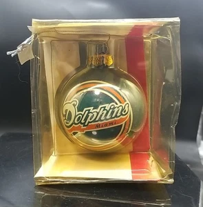 Palline di Natale in vetro Miami Dolphins ornamento NFL vintage - Foto 1 di 5