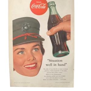 Vintage 1953 Coca-Cola Situation Well In Hand Ad Advertisement USMC - Picture 1 of 4