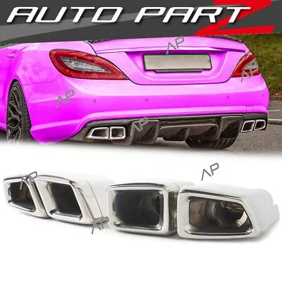 Embellecedores de escape tubo de escape H esquinero para Mercedes Benz CLS C219 C218 W221 S63 AMG W212 - Imagen 1 de 4