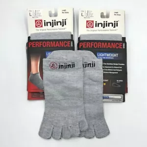3 Pairs Women's Lightweight Performance No Show 5 Toe Socks Size L Gray injinji - Picture 1 of 2