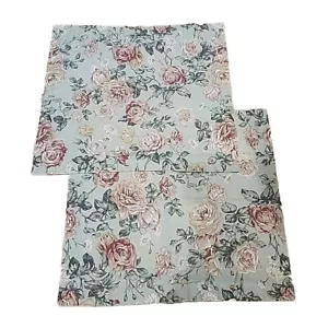 Vintage Villager Liz Claiborne Standard Pillow Shams 2 Rose Daisy Cotton Cottage - Picture 1 of 6
