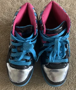 Monster High Girls Size 2 Black High Top Black/Blue/Pink/Silver Tennis Shoe - Picture 1 of 6