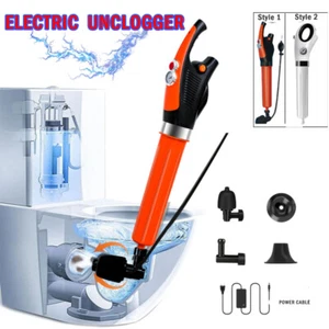 High Pressure Toilet Plunger Drain Electric Air Unclogger Blaster Dredge Remover - Picture 1 of 20