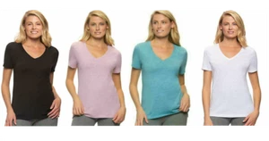 Felina Ladies' V-Neck Short Sleeve T-Shirt - Picture 1 of 43