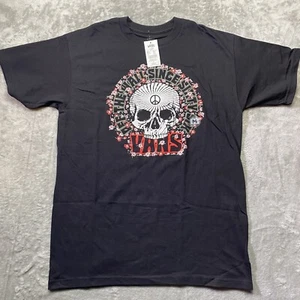 Camisa de manga corta Vans Off the Wall Skull & Roses negra mediana nueva con etiquetas - Imagen 1 de 7