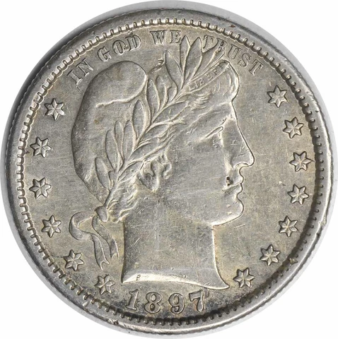 1897-S Barber Silver Quarter Choice AU Uncertified #1159 Cover