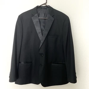 Van Heusen Tuxedo Mens Suit Jacket 48R Black Performance Vented Notch - Picture 1 of 10